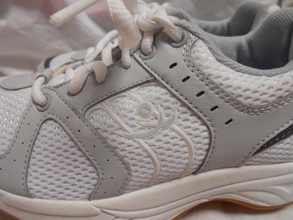 NUEVAS Zapatillas Chung Shi Damas Cómodas Gris/Blanco Cuero/Tela AGR Sello 5 Foto 4 de 4