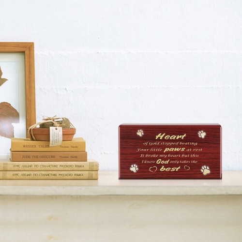 Pet Cremation Box with Carved Word Small Animal Ashes Box Funeral Casket Box - Picture 3 of 8