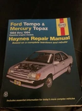 Haynes Auto Repair Manual Ford Tempo & Mercury Topaz 1984 - 1994 36078