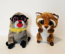 RETIRED Ty Beanie Babies. Cheeks the Baboon & Rusty the Racoon