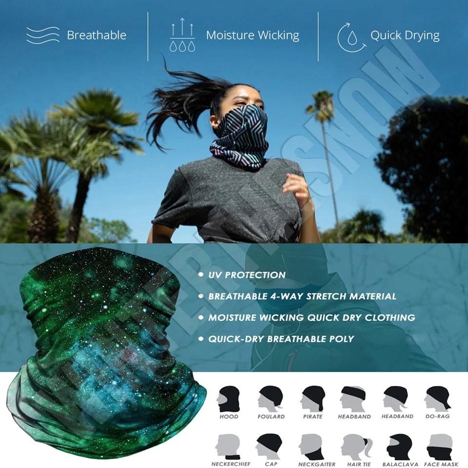 Balaclava Face Mask 5 pack Bandana Scarf Neck Gaiter Reusable UV Lot $6.25 - Image 2 of 4