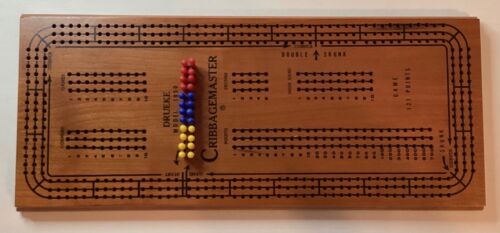 VTG DRUEKE CRIBBAGEMASTER “ONCE A-ROUND” BOARD MODEL 1950 FOR 2-6 PLAYERS W/BOX - Picture 4 of 18
