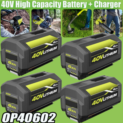 1-4 Pack For Ryobi OP40602 40V 6Ah High Capacity HP Lithium Battery With LED NEW
