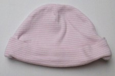 Infant Baby Girls Newborn Carter's Pink White Striped Hat