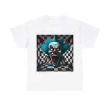 Unisex Adult T Shirt Haunted Clown Scary Horror Halloween Metal Band Gothic Emo