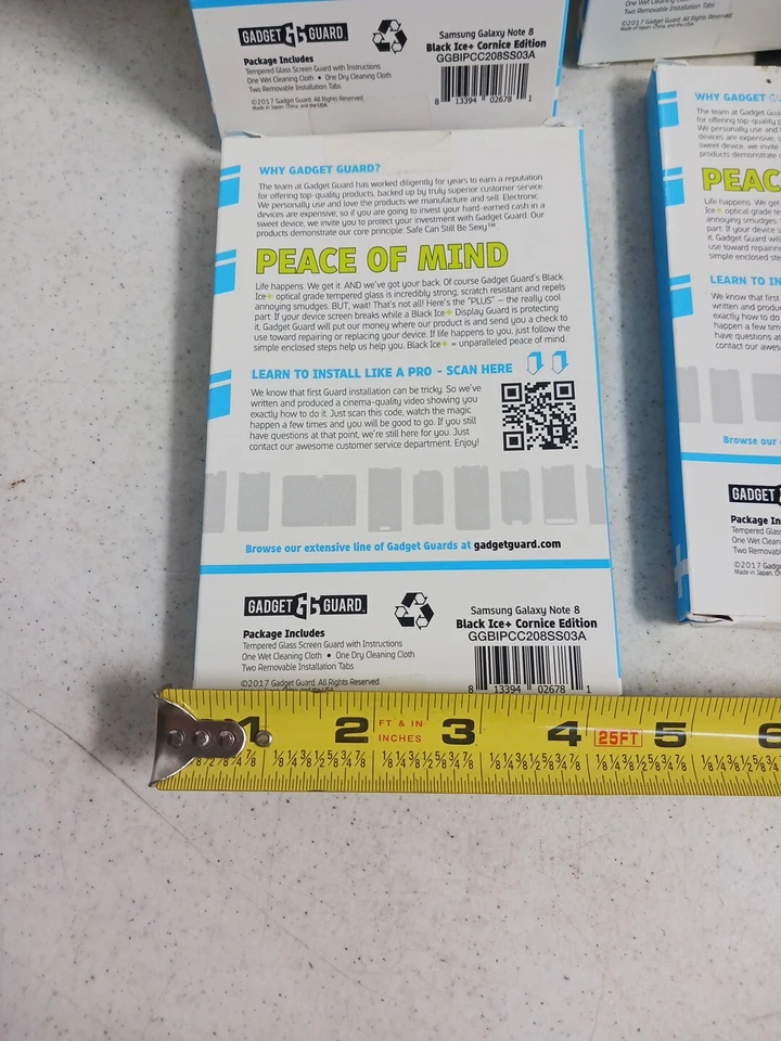 4 Cajas GadgetGuard Negro Hielo + Cristal Cornice Protector de Pantalla Samsung Galaxy S8 Foto 3 de 4