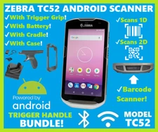 ✅Zebra TC52 Android Barcode Scanner 2D/1D/QR, Cradle + Trigger Handle Bundle!🔥⭐