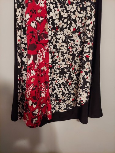 Calvin Klein Skirt 4 Black Floral Patchwork Midi Career Office Whimsigoth Fairy - Picture 11 of 11