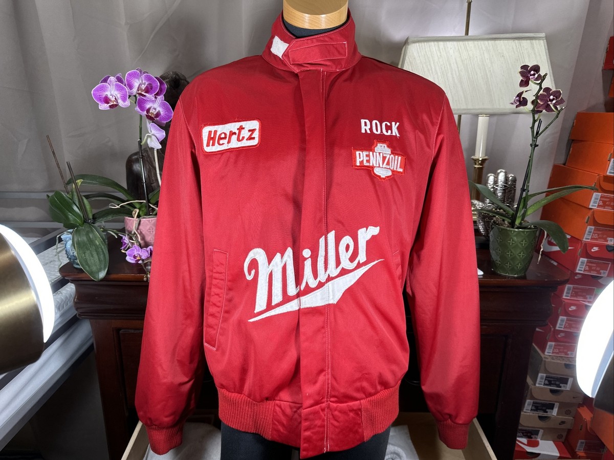 Vintage NASCAR Miller Racing Jacket GoodYear Pennzoil Embroidered
