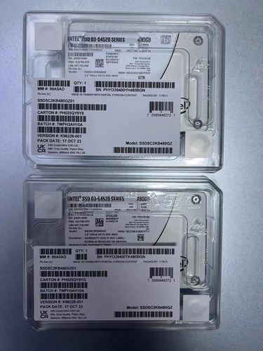 Intel D3 S4510 480GB SSD 2.5 SATA III 6Gb/s Solid State Drives