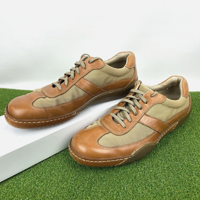 Rockport Travel Men’s Casual Shoes Size Brown Leather Canvas Lace Up