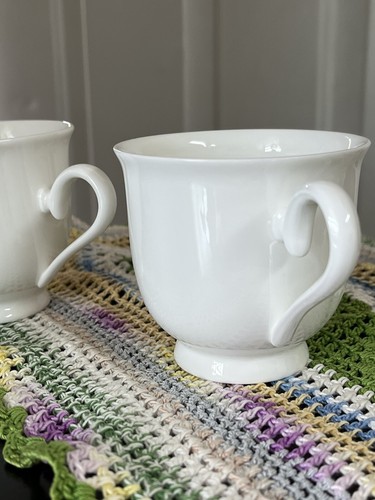 Set 2 LENOX Debut Collection GRACE Cups White 6 Ounce Mugs Discontinued - Picture 5 of 8