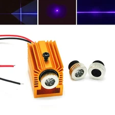 Violet/Blue Dot Line Cross 405nm 20mW Focusable Laser Diode Module 12mm Heatsink
