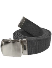 NEW ADJUSTABLE   56;' ASSORTED CANVAS MILITARY WEB BELT BLACK SILVER BUCKLE