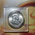 1958 Semper-Fi  BU Franklin Silver Half Dollar Some Toning #F411