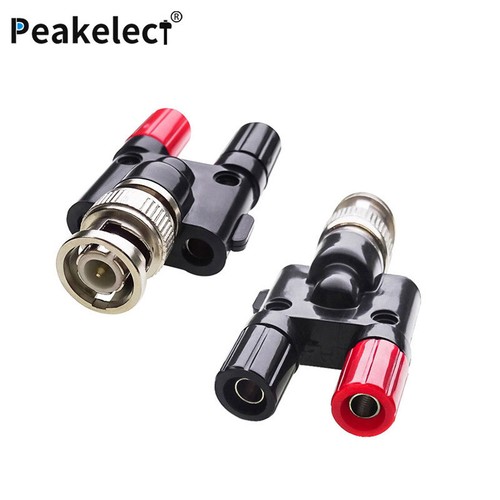 Peakelect BNC Male Plug to Dual 4mm Banana Female Jack Coaxial Adapter Connector - Picture 4 of 9