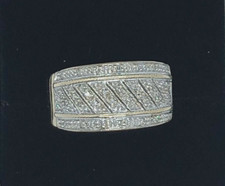 -Hallmarked 9ct solid gold dress ring, encrusted 34 diamonds - Amazing bargain!