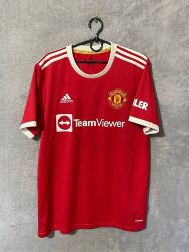 Manchester United Home football shirt 2021 - 2022 Jersey Adidas Mens Size L - Afbeelding 1 van 10