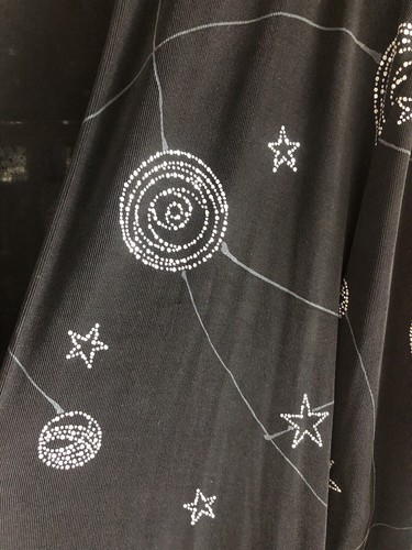 Vikki Vi Women’s 2X Plus Black Silver Foil Stars Open Front Acetate Jacket EUC - Picture 3 of 16