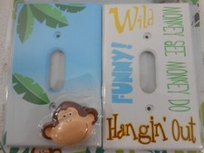 Monkey Business Light Switch Cover Jungle Animals Babies Nursery 2 Decor See Do