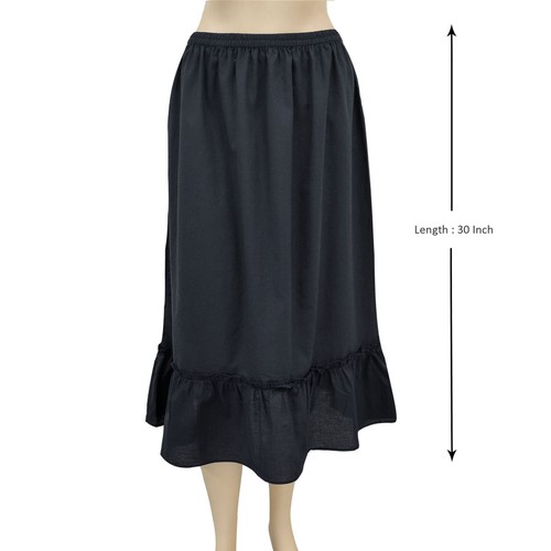 Cotton Half Slip Petticoat Skirt Ruffle Dress Extender Underskirt For Women - Picture 5 of 16