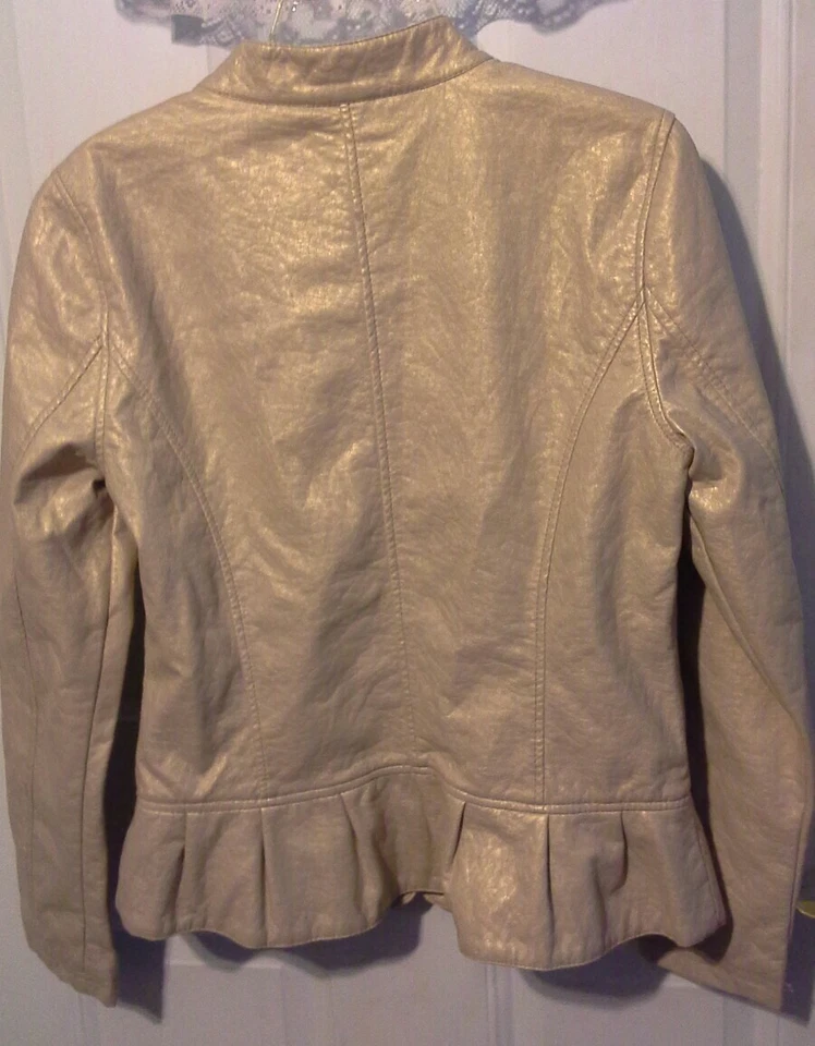 Brave Soul Chaqueta Imitación Cuero Cintura Fruncida 2 Bolsillos Cierre Cremallera Completa Foto 2 de 4