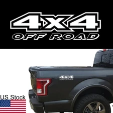 4X4 Off Road White Rear Trunk Side Fender Bed Decal Sticker For Ford Ram Chevy