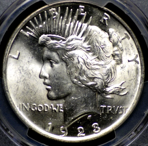 1923 PEACE DOLLAR PCGS MS 64 ALL WHITE  GREAT FROSTED SILVER SATIN LUSTER  FULL