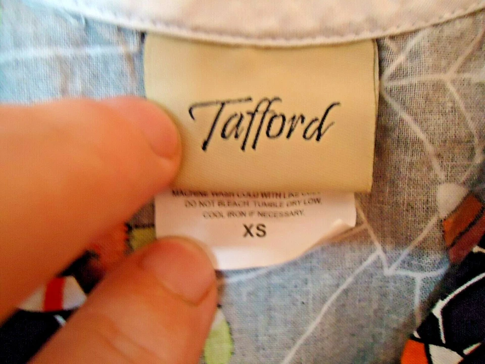 Tafford Size XS Short Sleeve Black Multi Color Halloween Spiders Scrubs Top - Image 3 of 4