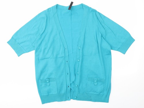 Evans Womens Blue Cardigan Jumper Size 