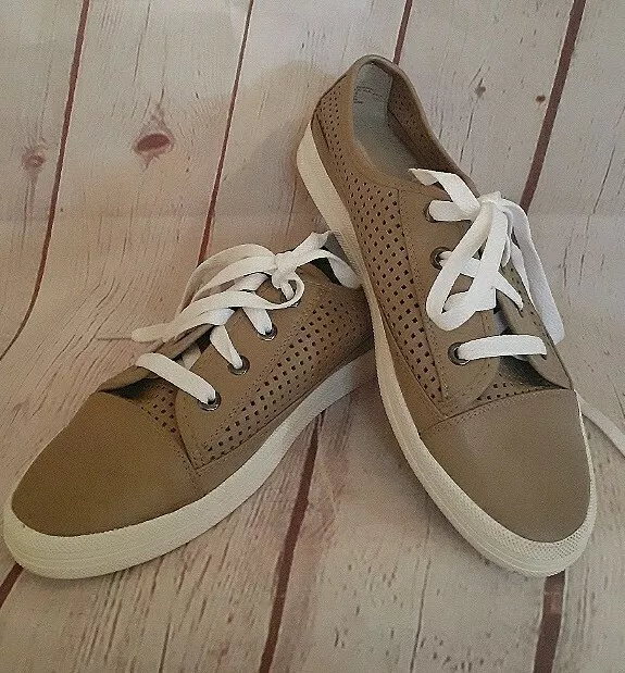 Onderbreking scheuren balkon NEW Calvin Klein Jeans &#034;MARIGOLD&#034; Beige Perforated Low Top  Sneakers SZ 7.5 | eBay