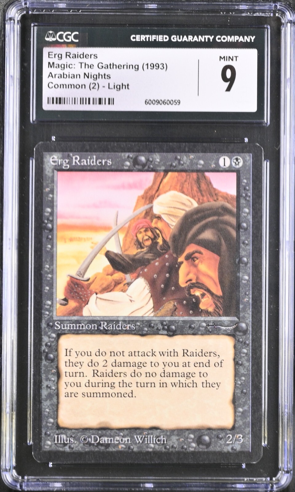 MTG Arabian Nights ERG RAIDERS Light CGC 9 (BIN0059) Graded Power LPD