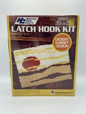 Vtg National Yarn Crafts Latch Hook Desert Sunset Design 20"x 27" NOS Sealed
