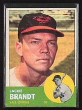 1963 Topps #65 Jackie Brandt - EX/EX+ Set Break!