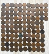 x115 ONE PENNY Coins British Victoria Edward VII George V Elizabeth II 1897-1967