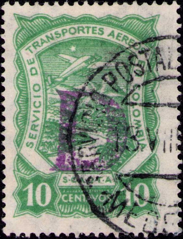 COLOMBIA - DENMARK - SCADTA - CONSULAR USED 10c - MEDELLIN - Sc CLD2 - 1923 RRR