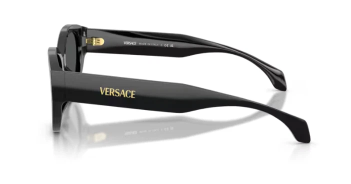 Gafas de sol ovaladas para mujer Versace VE4495D GB1/87 negras/grises oscuros Foto 2 de 4