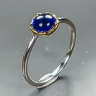 Fine jewelry ring Blue Sapphire Ring 925 Sterling Silver Size 8 /R473886