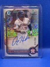 Quincy Hamilton 2022 Bowman Chrome 1st Auto Speckle Refractor /299 Astros