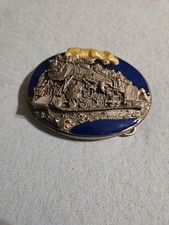 VTG 1988 Siskiyou Steam Locomotive Belt Buckle- Railroad Americana S-80