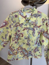 Coldwater Creek XL Floral Patchwork Print Jacket Button Front Collar Cotton