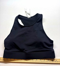 Fabletics Black Solid Sports Bra M B Wireless High Support Pullover Racerback