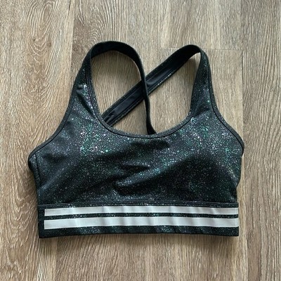 Zyia Active Light N Tight Cross Strap Sports Bra Black Reflective Mirage Small