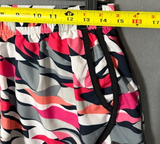 Calvin Klein Shorts Women Medium Multicolor Abstract Performance Running Pockets - Image 3 of 4