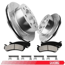 Rear Brake Rotors Ceramic Pads Kit for GMC Sierra 2500 HD 2001-2010 8 Lug 330mm
