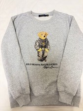 Women M Polo Ralph Lauren Bear Sweatshirt Gray Tops Vhtf Cute Classic Iconic USA