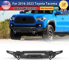 Off-Road Full Width Front Bumper For 2016-2023 Toyota Tacoma w/2*D-Rings Steel  