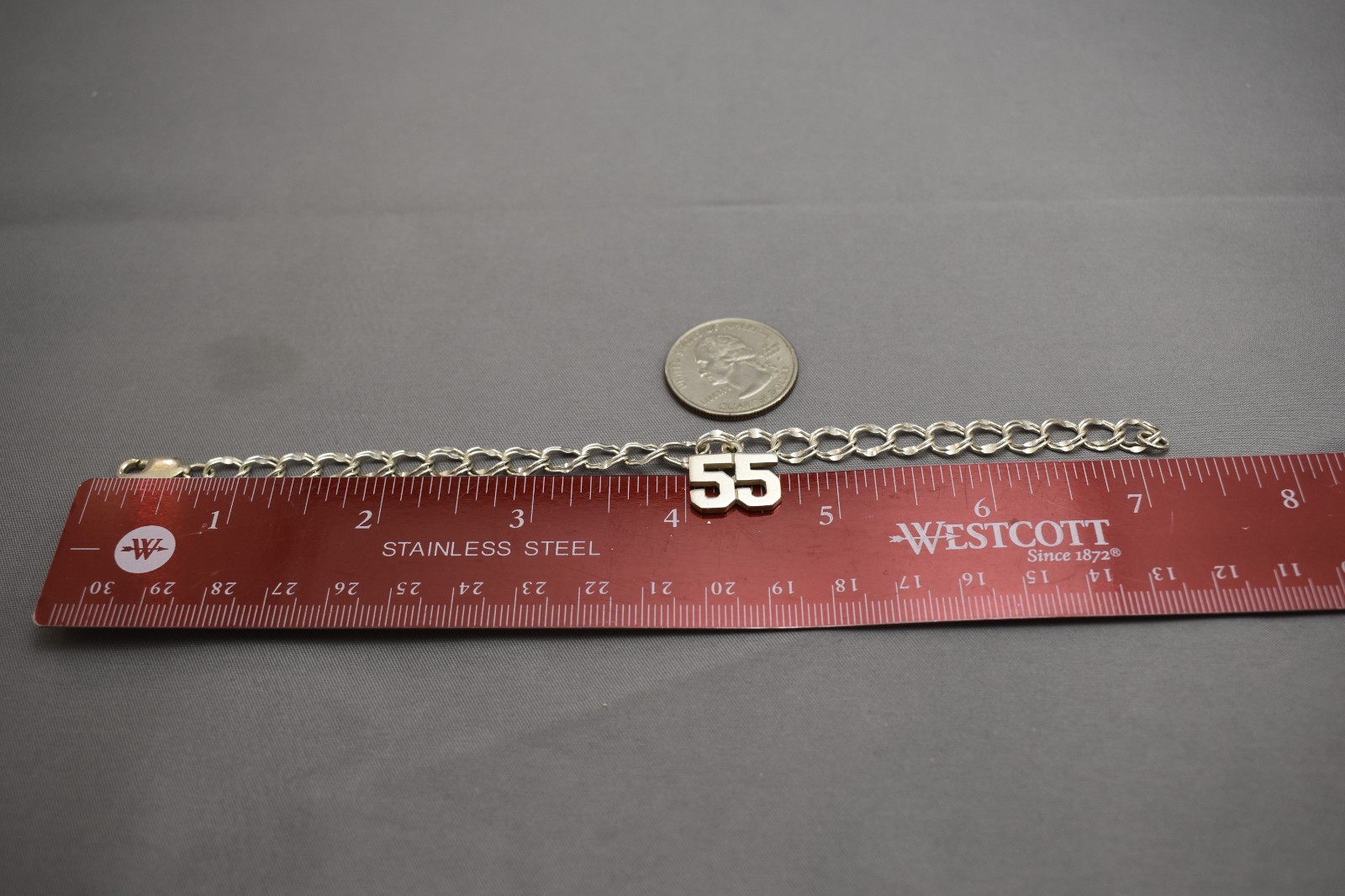 Sterling Silver Double Loop chain Charm Bracelet … - image 4