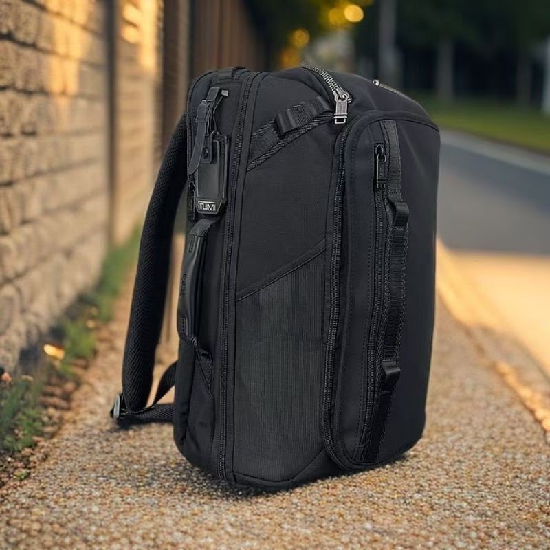 New Tumi Alpha Bravo Detrick Backpack Crossbody shoulder Bag Black Outlet