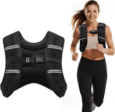 Weighted Vest, 8lb/12lb/16lb/20lb/25lb/30lb Weight Vest with Two Adjustment S...